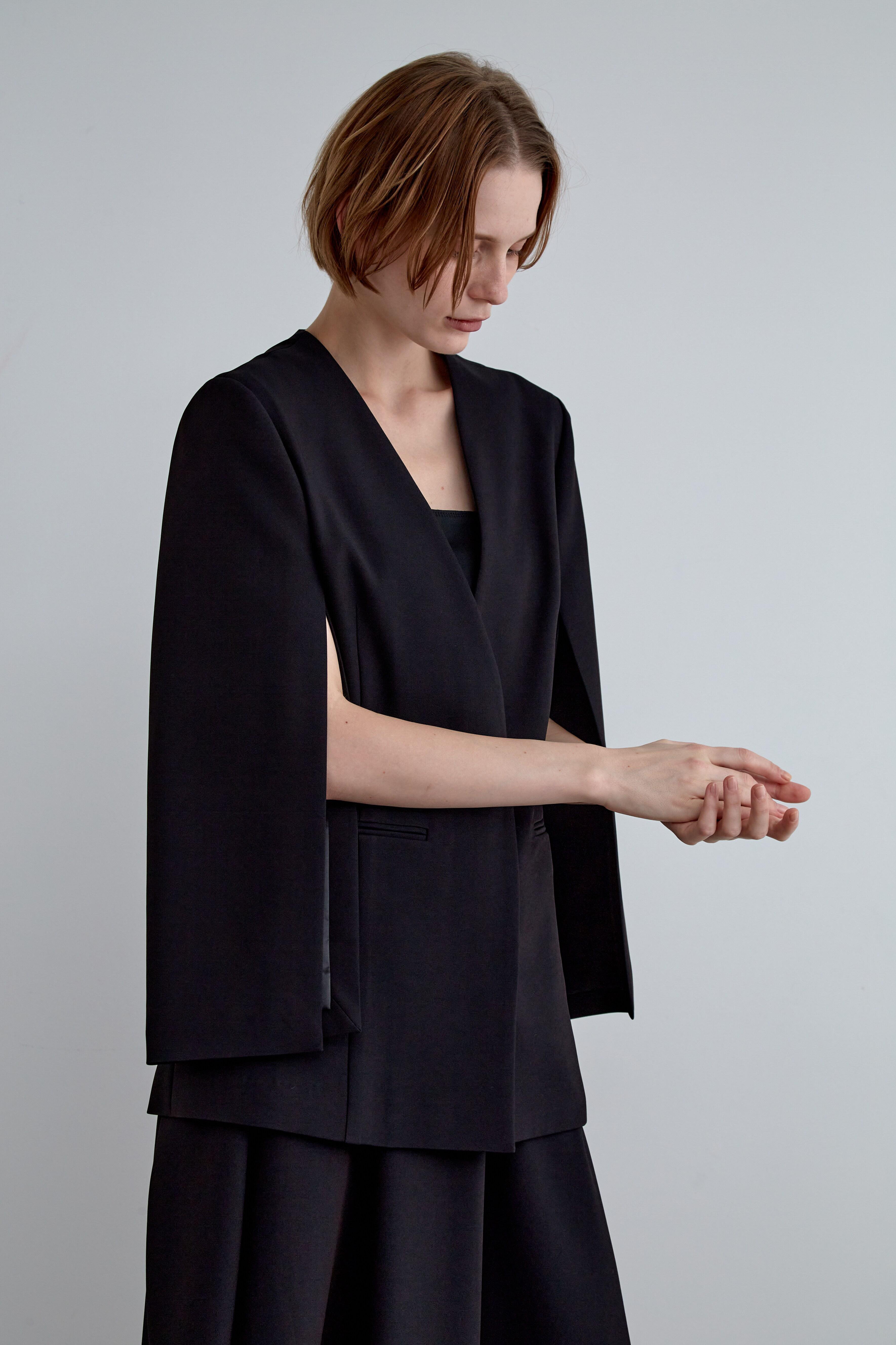 ル フィル/LE PHILの《LE PHIL》2WAY ツイルスリットジャケット(ブラック/5344150224)