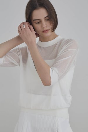 ル フィル/LE PHILの《LE PHIL》ハーフスリーブシアーニット(110300/110301)