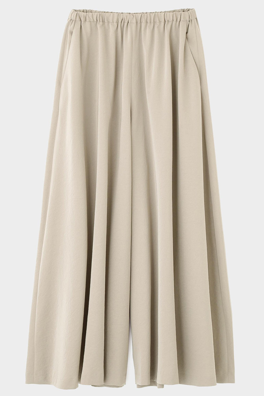 ル フィル/LE PHILのライトサテンギャザーワイドパンツ(ベージュ/5346130403)