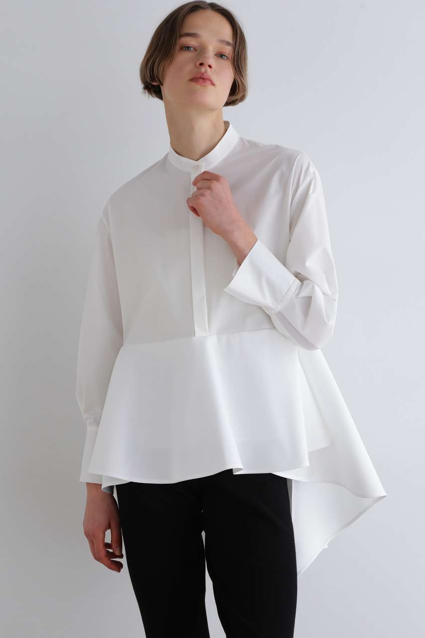 ル フィル/LE PHILのSOLOTEXブロードペプラムシャツ(ホワイト/5345110210)