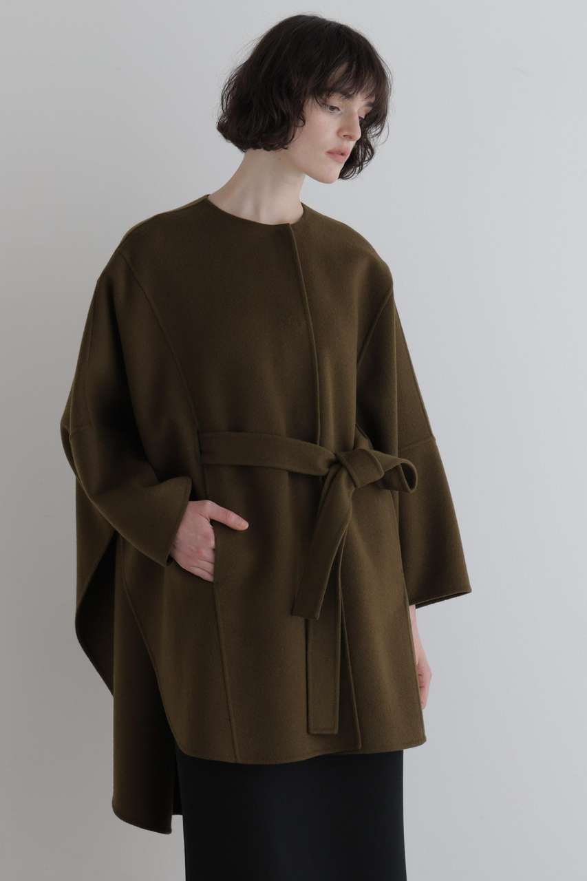 LE PHIL ◆ソフトウールリバーポンチョコート (カーキ, 1) ル フィル ELLE SHOP