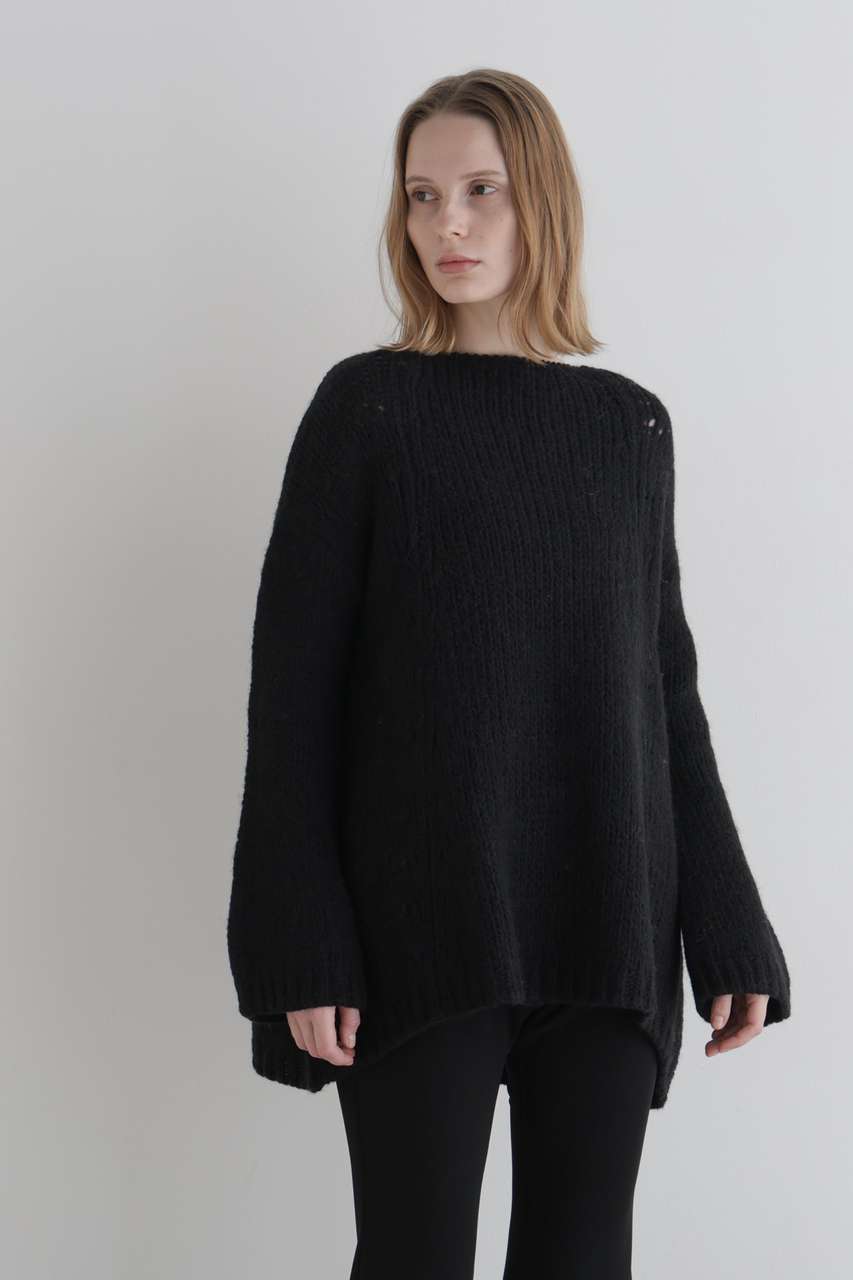 LE PHIL ローゲージアイレットプルオーバー (ブラック, F) ル フィル ELLE SHOP