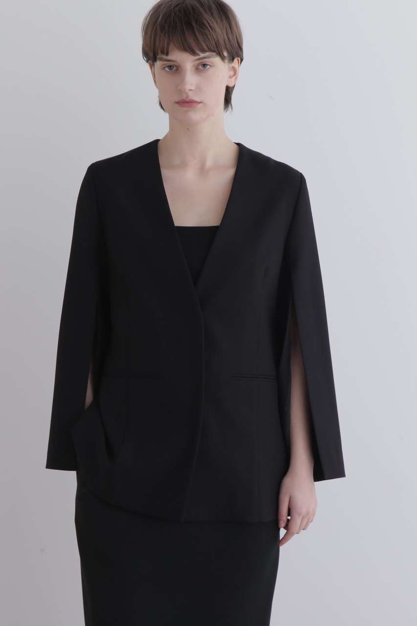 LE PHIL 2WAYツイルスリットジャケット (ブラック, F) ル フィル ELLE SHOP