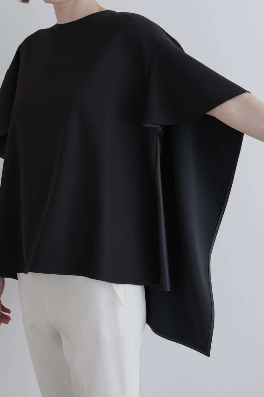 LE PHIL(ル フィル)｜【予約販売】2WAYツイル半袖ブラウス/ブラック の