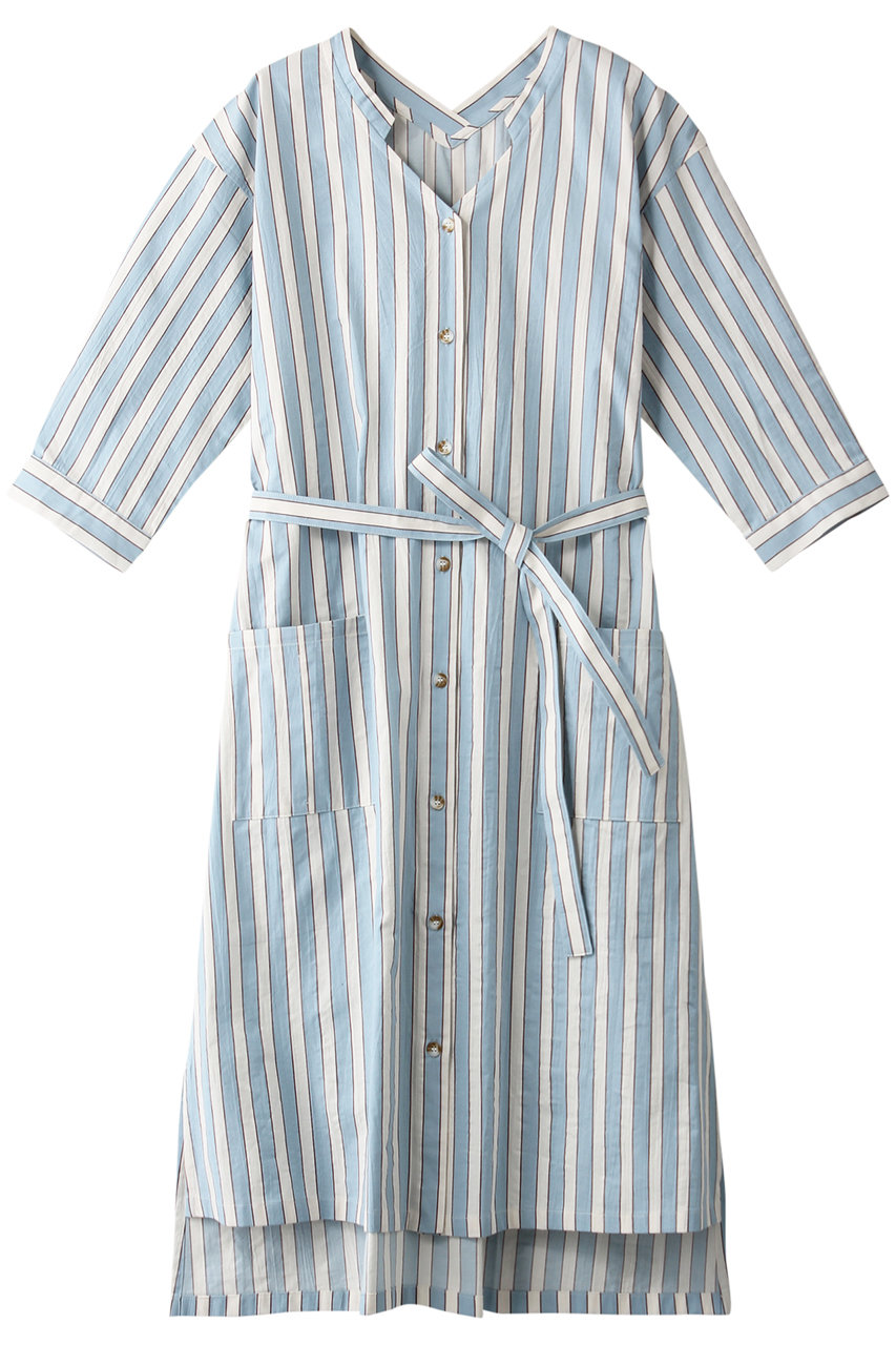Kid Blue キッドブルー 21ワッシャーストライプワンピース サックス の通販 Elleshop エル ショップ