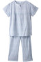 22シャーリングチェックパジャマ キッドブルー/KID BLUE サックス