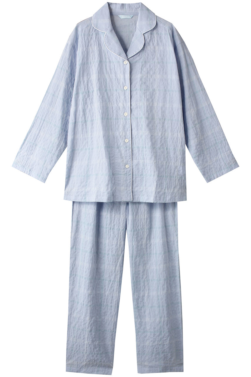 キッドブルー/KID BLUEの22シャーリングチェックパジャマ(サックス/4547586677333)