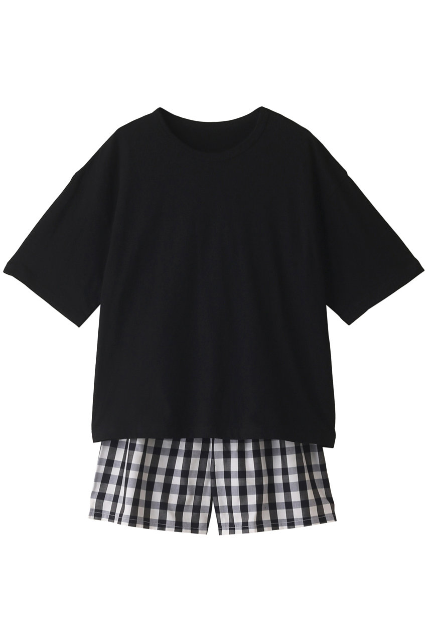 キッドブルー/KID BLUEのEC店舗限定23ギンガムチェックパジャマ(ブラック/KNUK366)