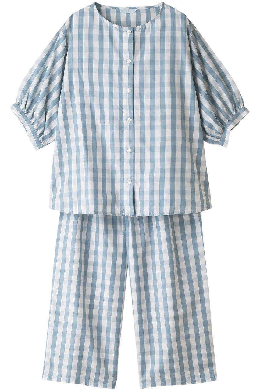 キッドブルー/KID BLUEの23ギンガムチェックパジャマ(サックス/4547586718791)