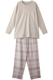 Wガーゼラインチェックパジャマ