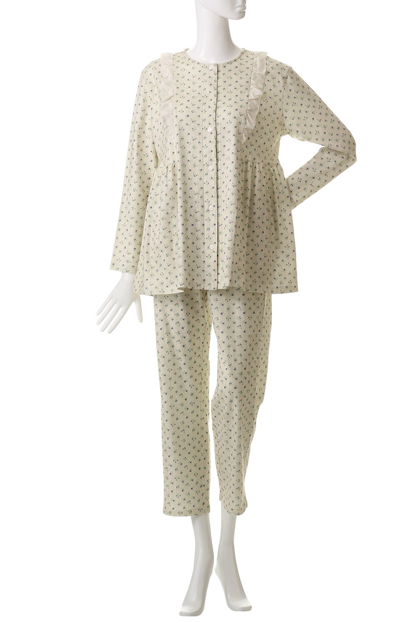 【美品】KID BLUE キッドブルー　パジャマ　ネル生地　花柄　綿100% KID BLUE(キッドブルー)｜デニムフラワーPtNパジャマ/ベージュ