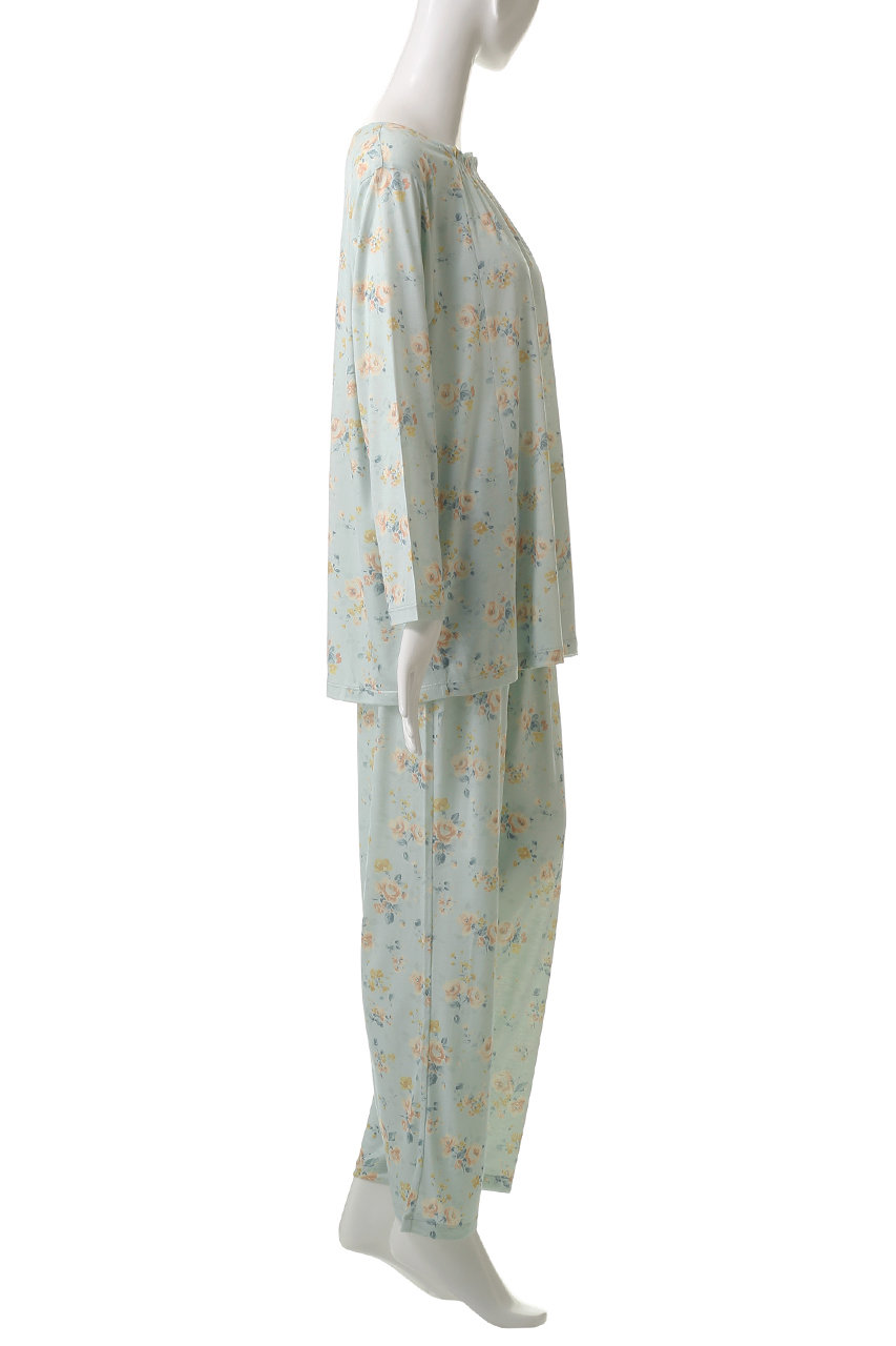 KID BLUE(キッドブルー)|25シルクローズプリントパジャマ KID BLUE(キッドブルー)|25シルクローズプリントパジャマ
