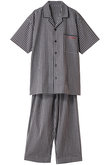 【MEN】25シャーリングギンガムパジャマ キッドブルー/KID BLUE
