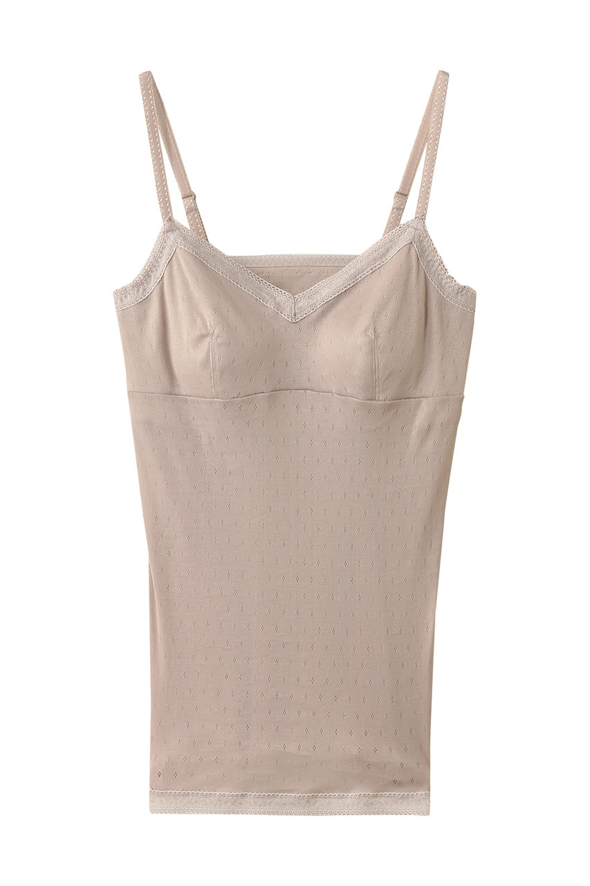 キッドブルー/KID BLUEの25サマーキャットメッシュカップ付キャミ(ベージュ/KIBB180)