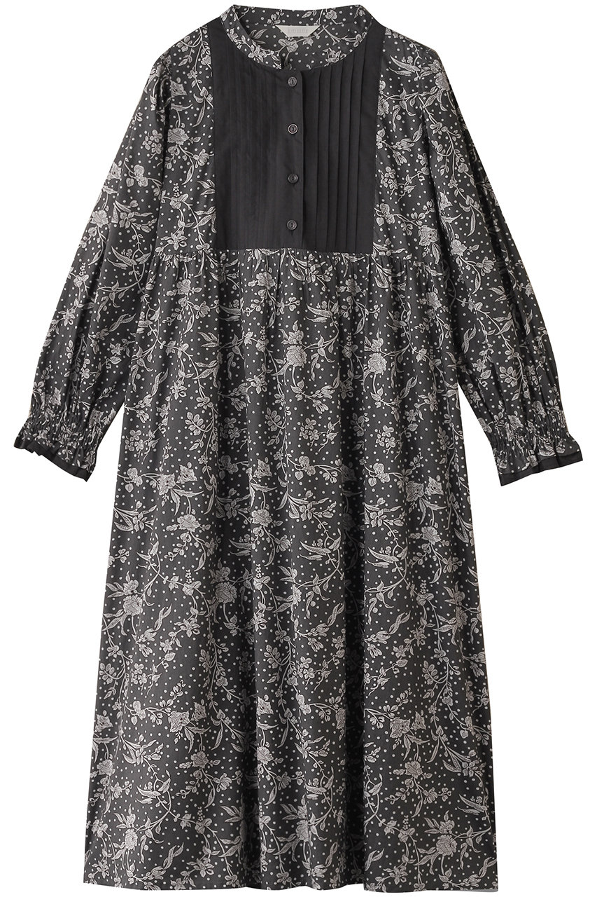 キッドブルー/KID BLUEの25AW LIBERTYプリントワンピース(チャコール/KOCR508)