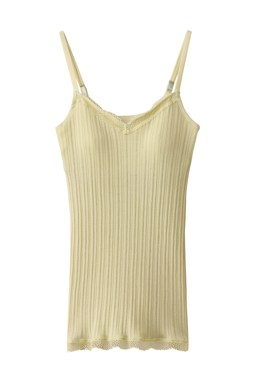 キッドブルー/KID BLUEの25オーガニックコットンリブカップ付キャミ(ライトグリーン/KICB111)