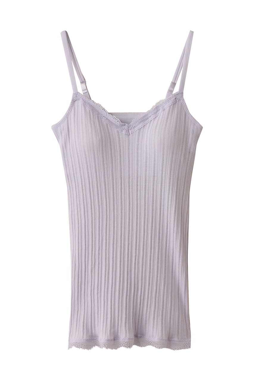 キッドブルー/KID BLUEの25オーガニックコットンリブカップ付キャミ(ラベンダー/KICB111)