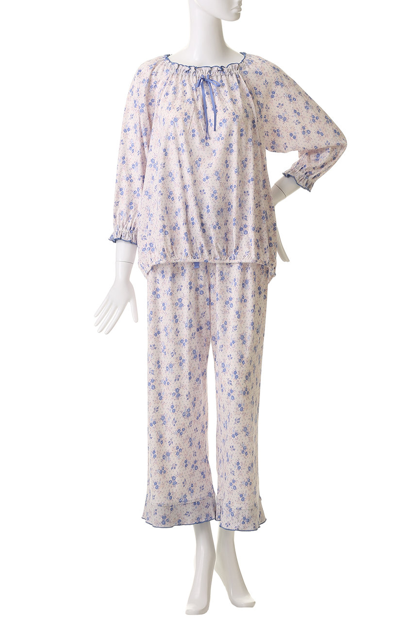 【新品未使用】KID BLUE 花柄　3点セット　B75 KID BLUE(キッドブルー)｜ピンドットフラワーNパジャマ/イエロー
