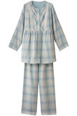 トリプルガーゼオンブレーチェックパジャマ キッドブルー/KID BLUE