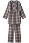 トリプルガーゼオンブレーチェックパジャマ キッドブルー/KID BLUE チャコール