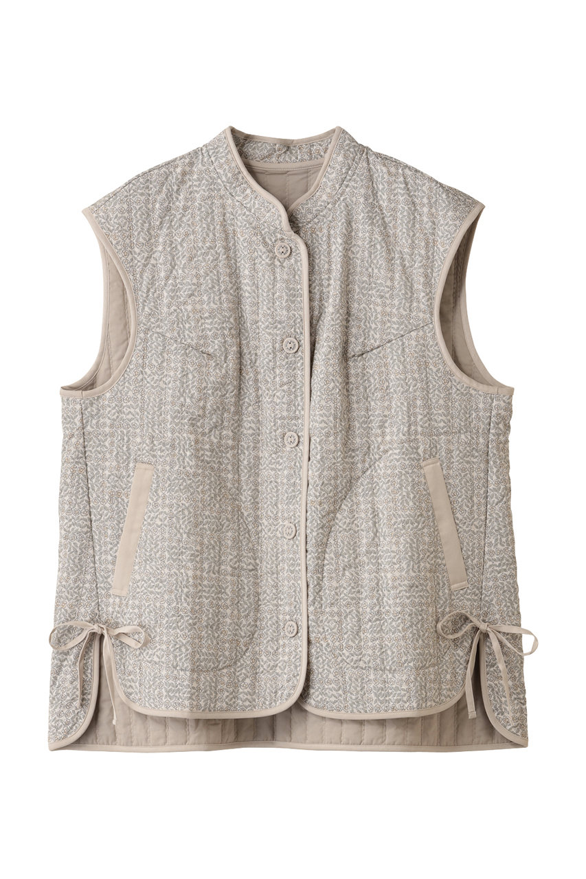 キッドブルー/KID BLUEのLIBERTYキルトベスト(アイボリー/KRCN327)