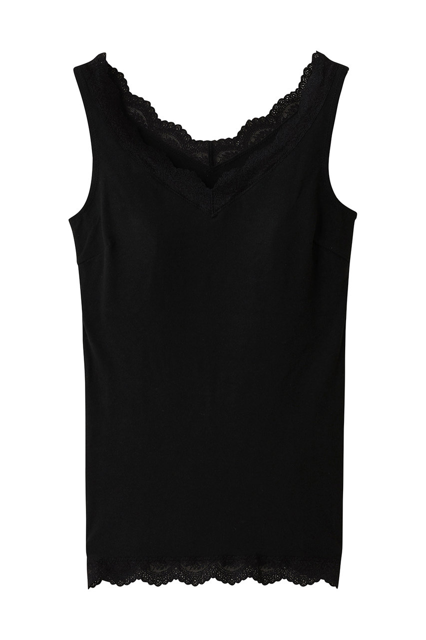 キッドブルー/KID BLUEの25起毛ベア天カップ付キャミ(ブラック/KICB104)