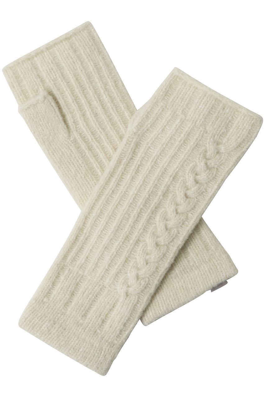 キッドブルー/KID BLUEの25ケーブルニットグローブ手袋(アイボリー/KGCW164)