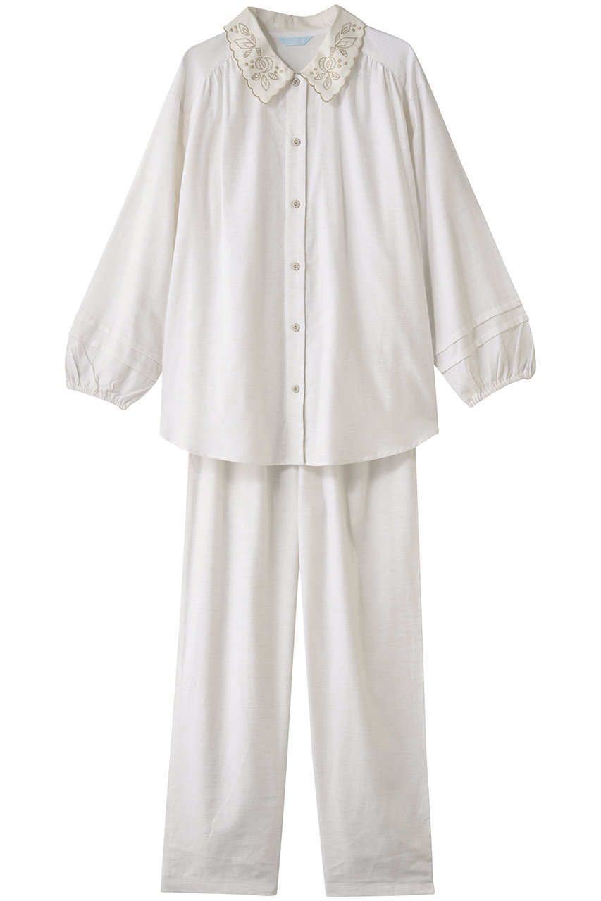 キッドブルー/KID BLUEの25プレーンネルパジャマ(アイボリー/KNCK540)