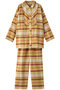 25ネルチェックパジャマ キッドブルー/KID BLUE イエロー