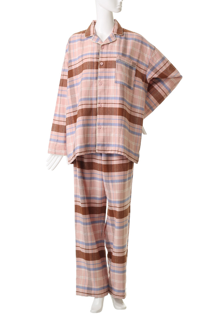 KID BLUE(キッドブルー)｜25ネルチェックパジャマ/ピンク の通販