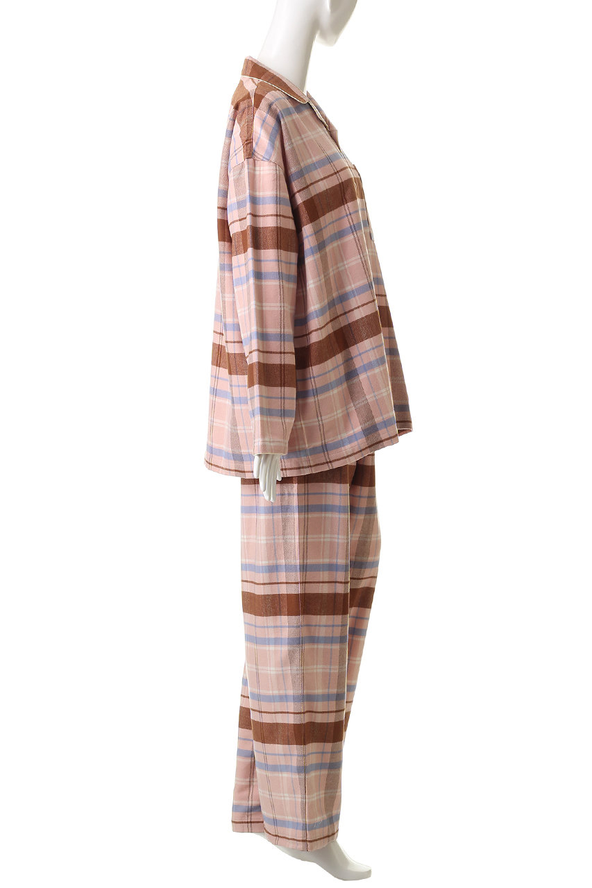 KID BLUE(キッドブルー)｜25ネルチェックパジャマ/ピンク の通販