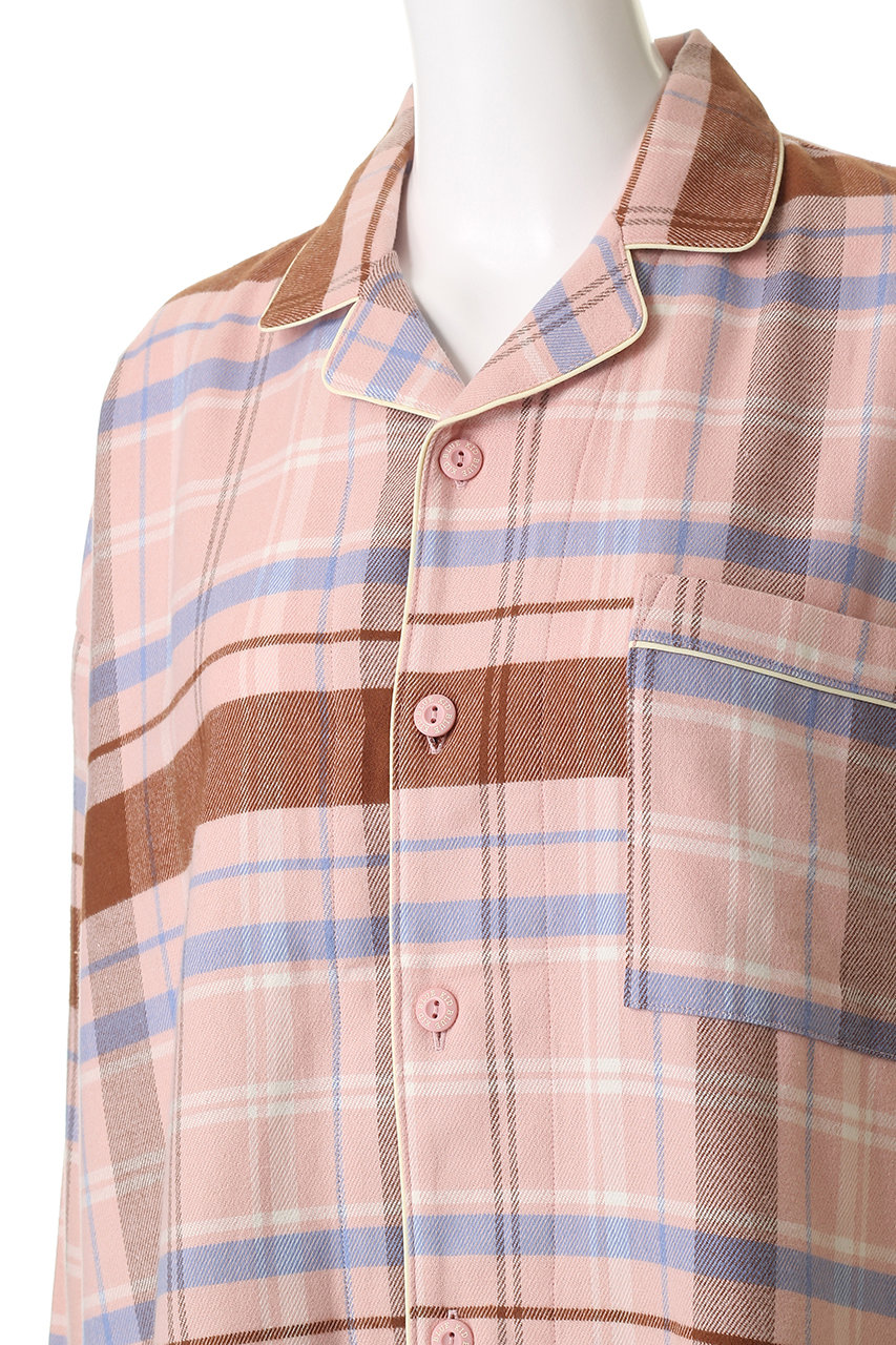 KID BLUE(キッドブルー)｜25ネルチェックパジャマ/ピンク の通販