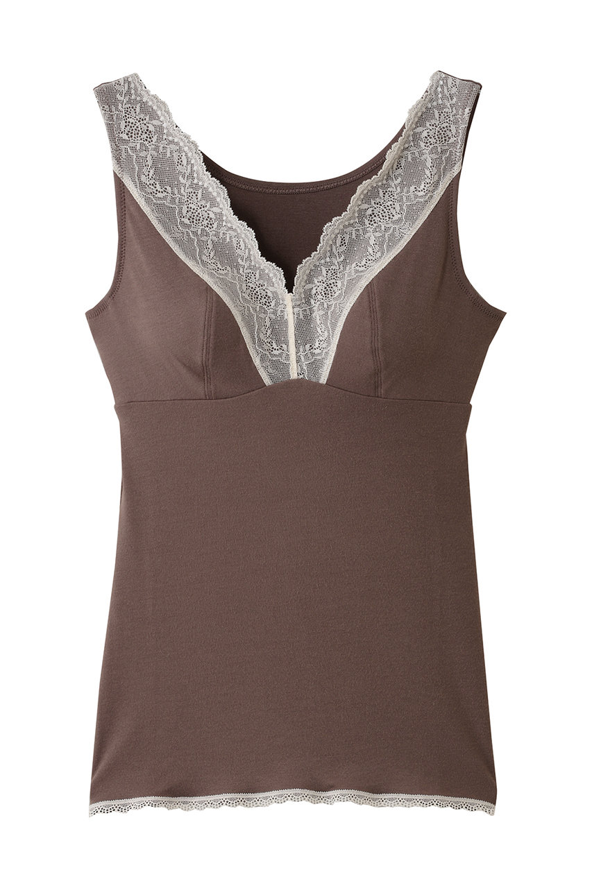 キッドブルー/KID BLUEの25レーシーベアフライスカップ付キャミ(ブラウン/KICB114)