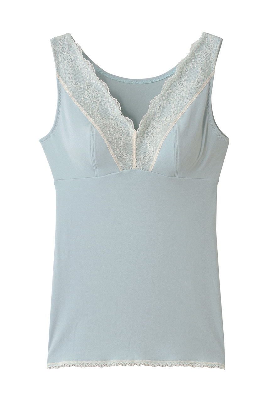 キッドブルー/KID BLUEの25レーシーベアフライスカップ付キャミ(サックス/KICB114)