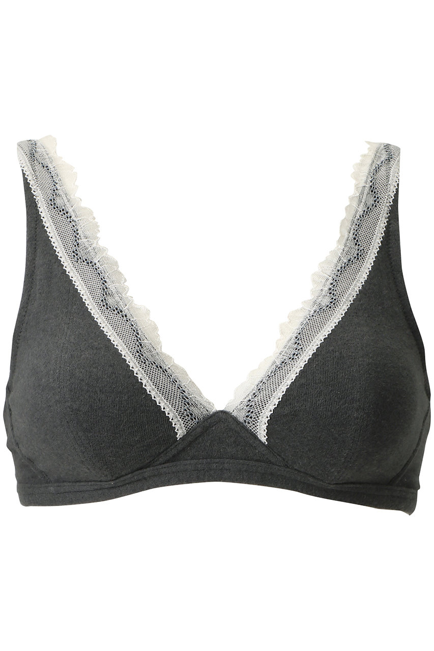 キッドブルー/KID BLUEの25起毛ココウールカップブラ(チャコール/KICA348)