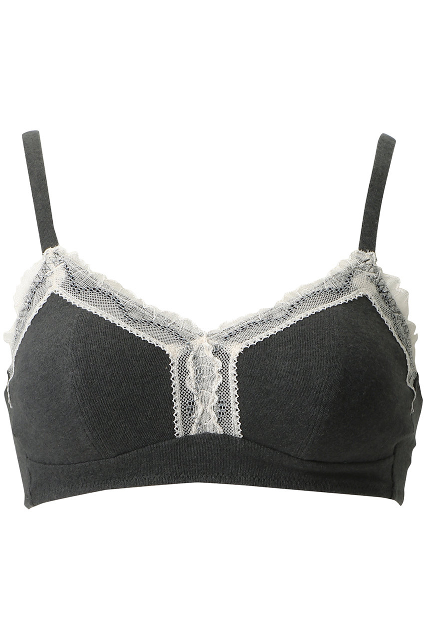 キッドブルー/KID BLUEの25起毛ココウールカップブラ(チャコール/KICA448)