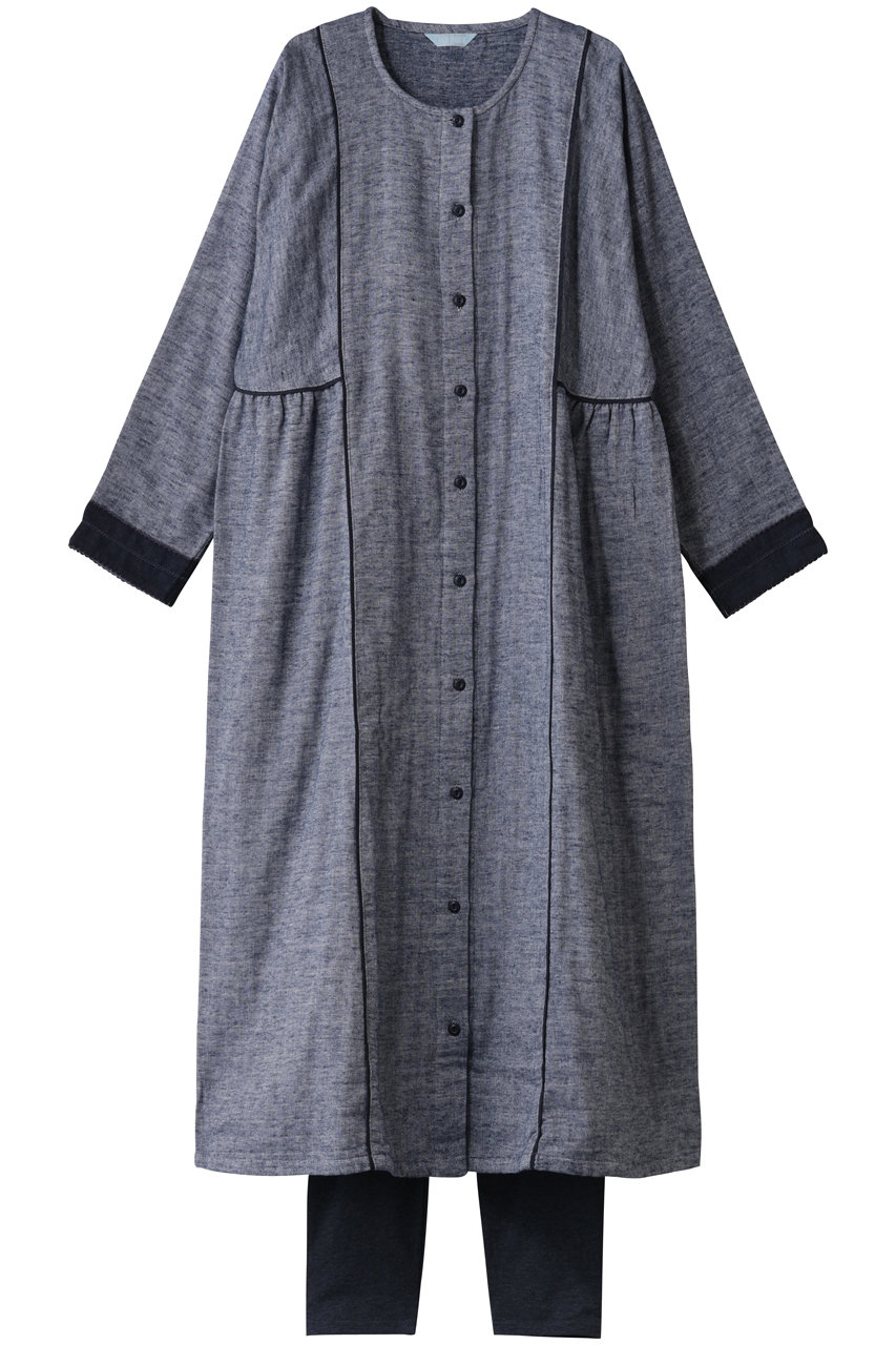 キッドブルー/KID BLUEの25起毛トリプルガーゼナイティ(スパッツつき)(ネイビー/KNCM562)