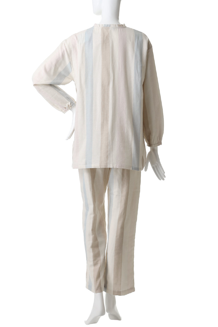 KID BLUE(キッドブルー)｜26Wガーゼストライプパジャマ/アイボリー の