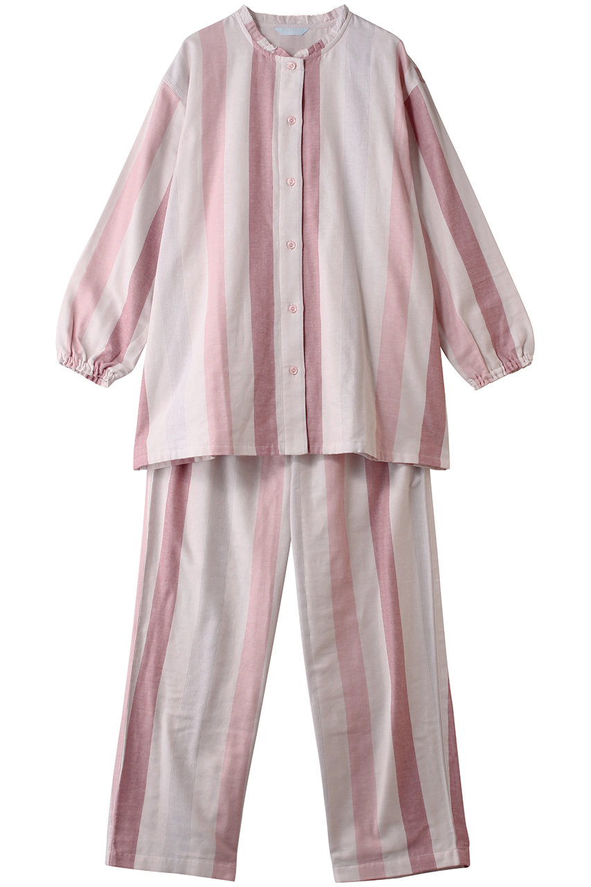 キッドブルー/KID BLUEの26Wガーゼストライプパジャマ(ピンク/KNDK506)