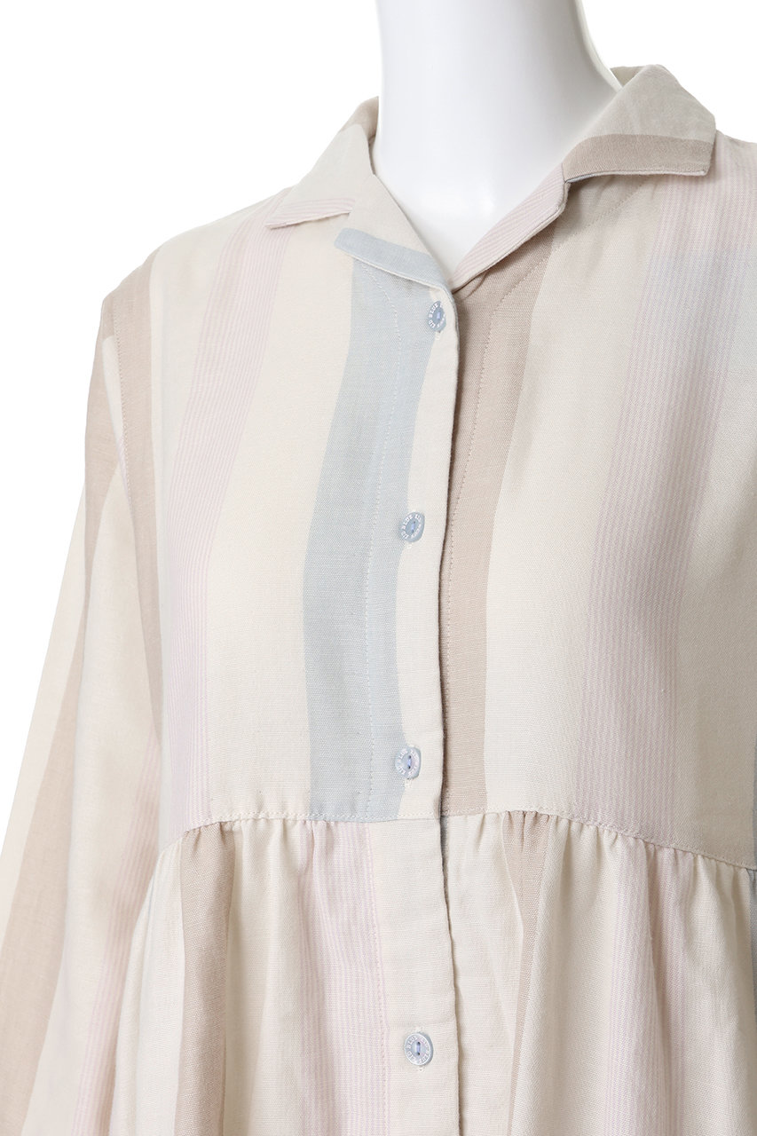 KID BLUE(キッドブルー)｜26Wガーゼストライプナイティ/アイボリー の