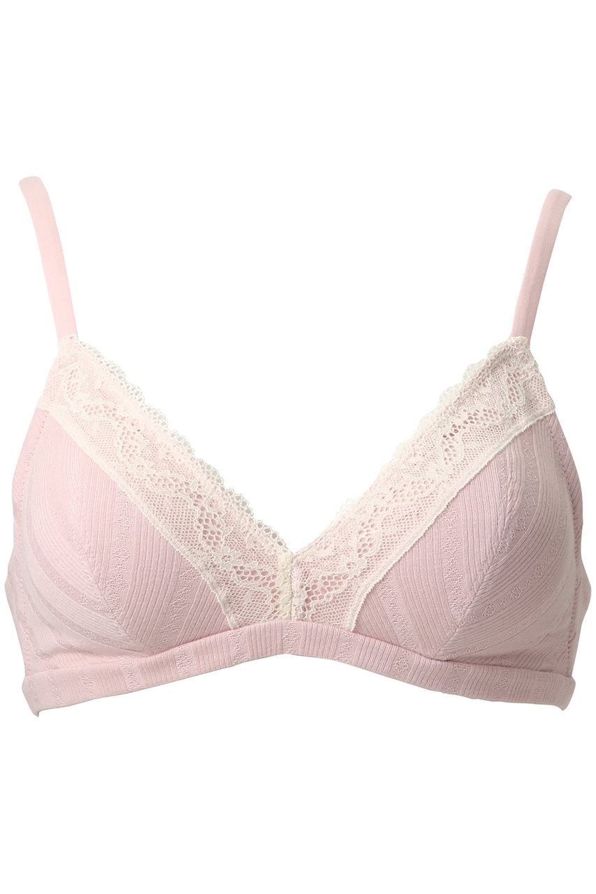 キッドブルー/KID BLUEの26コットンリブJQカップブラ(ピンク/KIDA318)