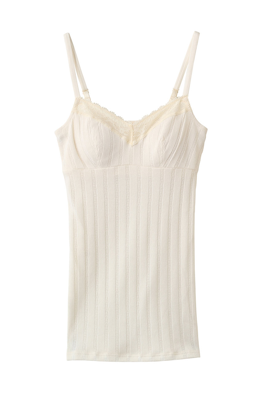 キッドブルー/KID BLUEの26コットンリブJQカップ付キャミ(アイボリー/KIDB118)