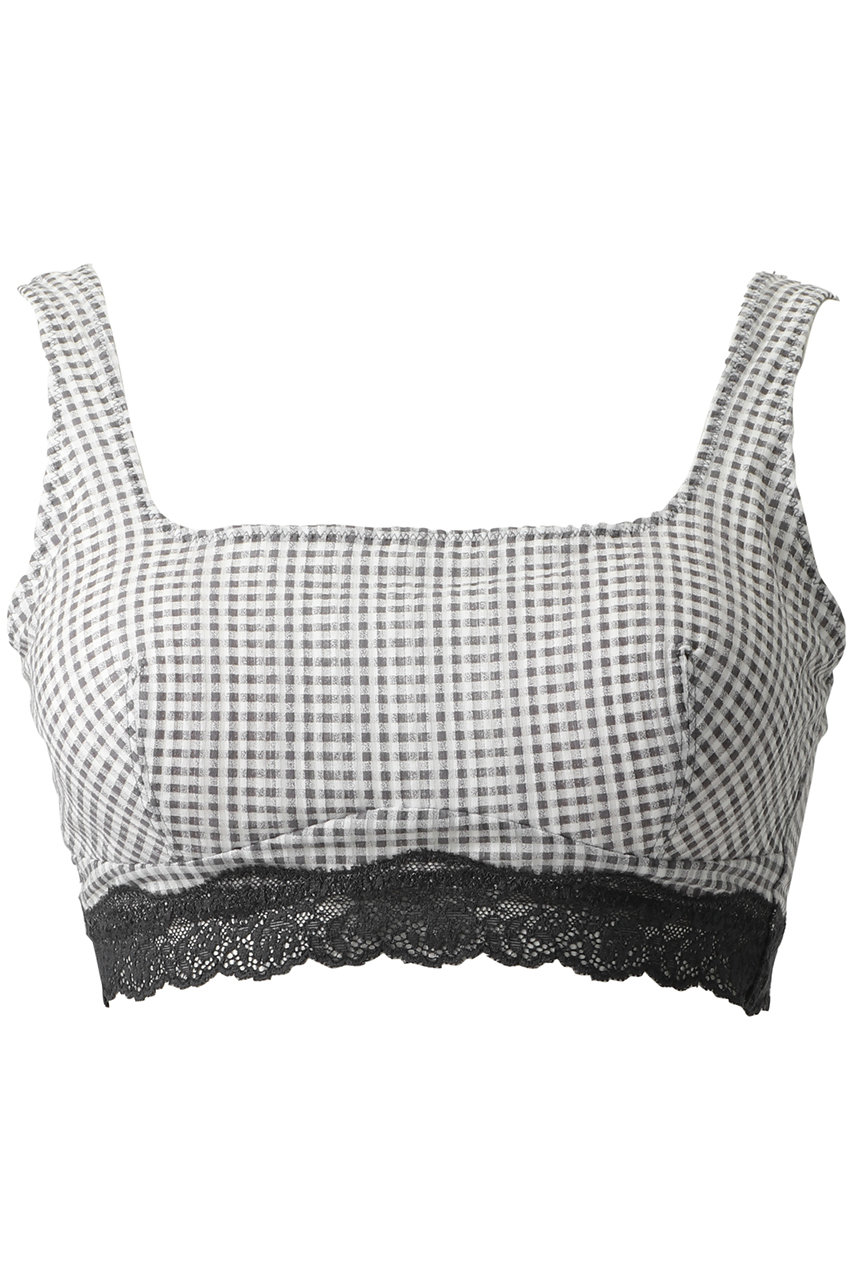 キッドブルー/KID BLUEの26ギンガムシアーチェックカップブラ(チャコール/KIDA426)