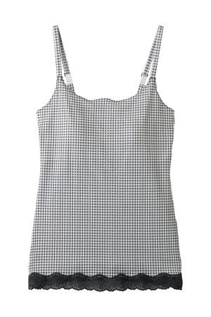 キッドブルー/KID BLUEの26ギンガムシアーチェックカップ付キャミ(160200/160201)