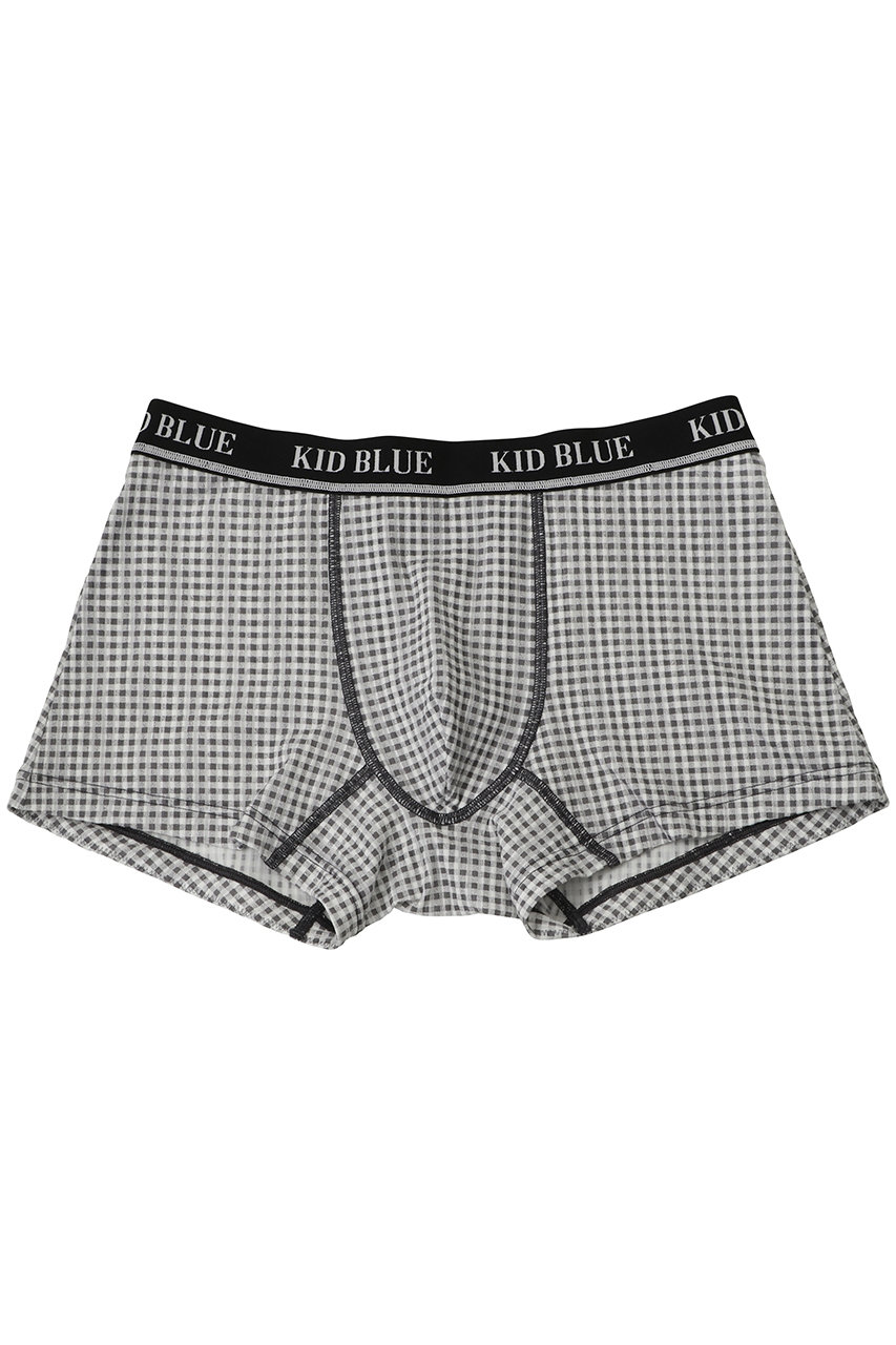 キッドブルー/KID BLUEの【MEN】26ギンガムシアーチェックボクサーパンツ(チャコール/MIDI126)