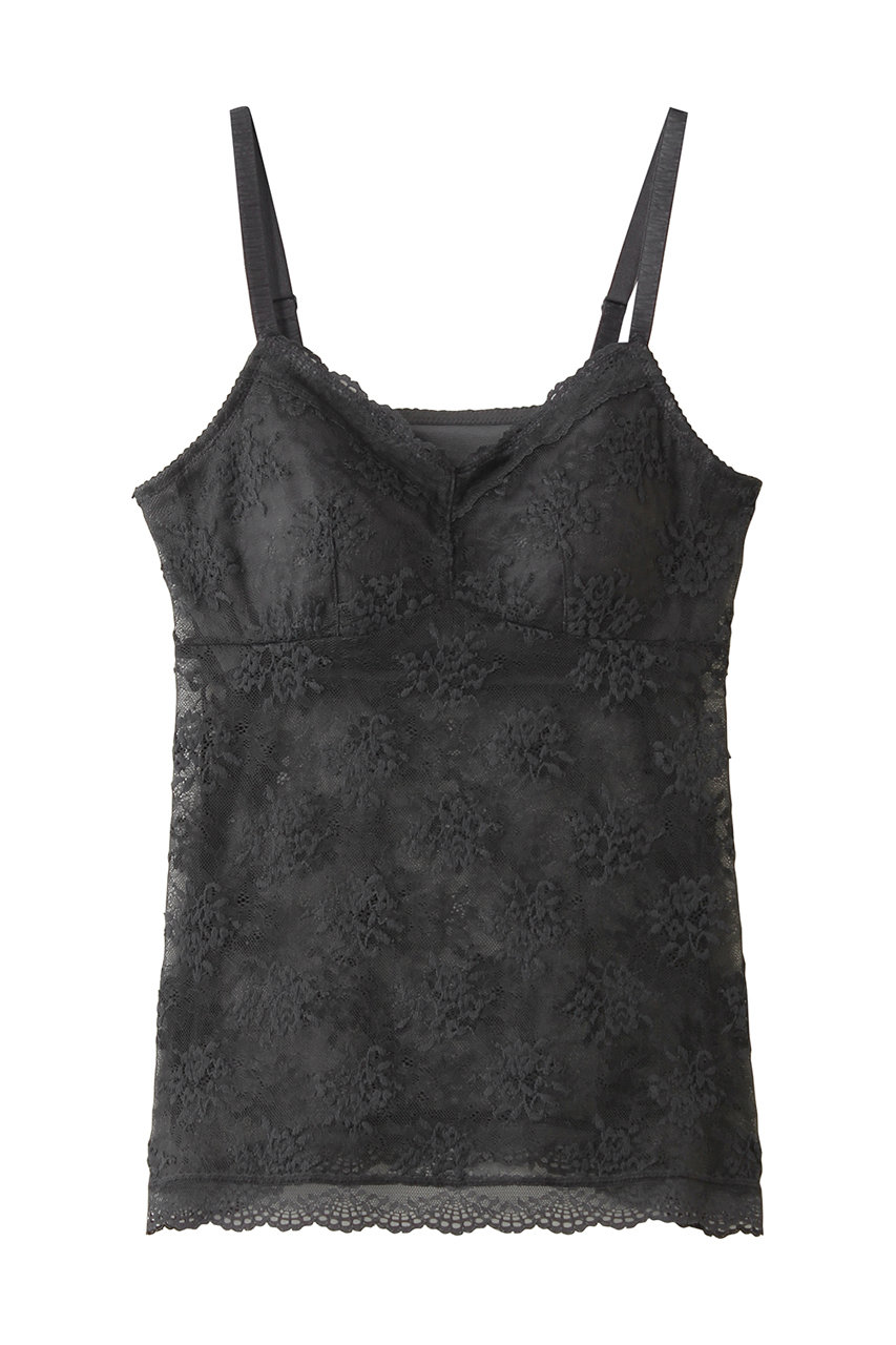 キッドブルー/KID BLUEの26ローズレースカップ付キャミ(チャコール/KIDB165)