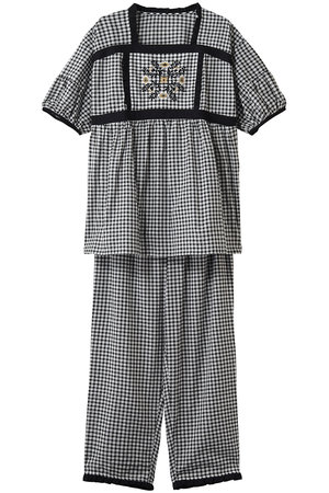 キッドブルー/KID BLUEの26ギンガムフラワーエンブパジャマ(111000/111001)