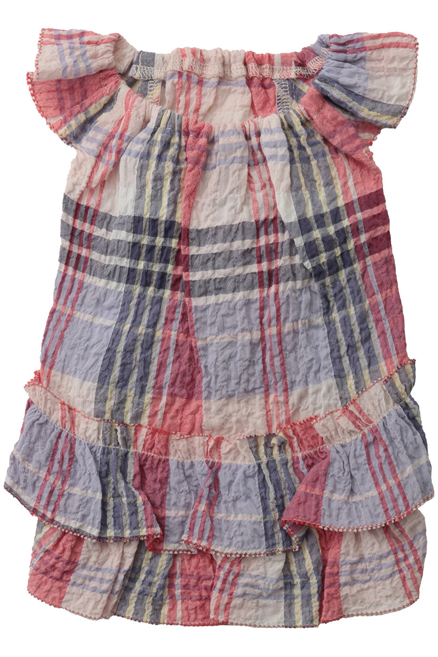 キッドブルー/KID BLUEの26シャーリングチェックドッグウエア(レッド/KGDW142)