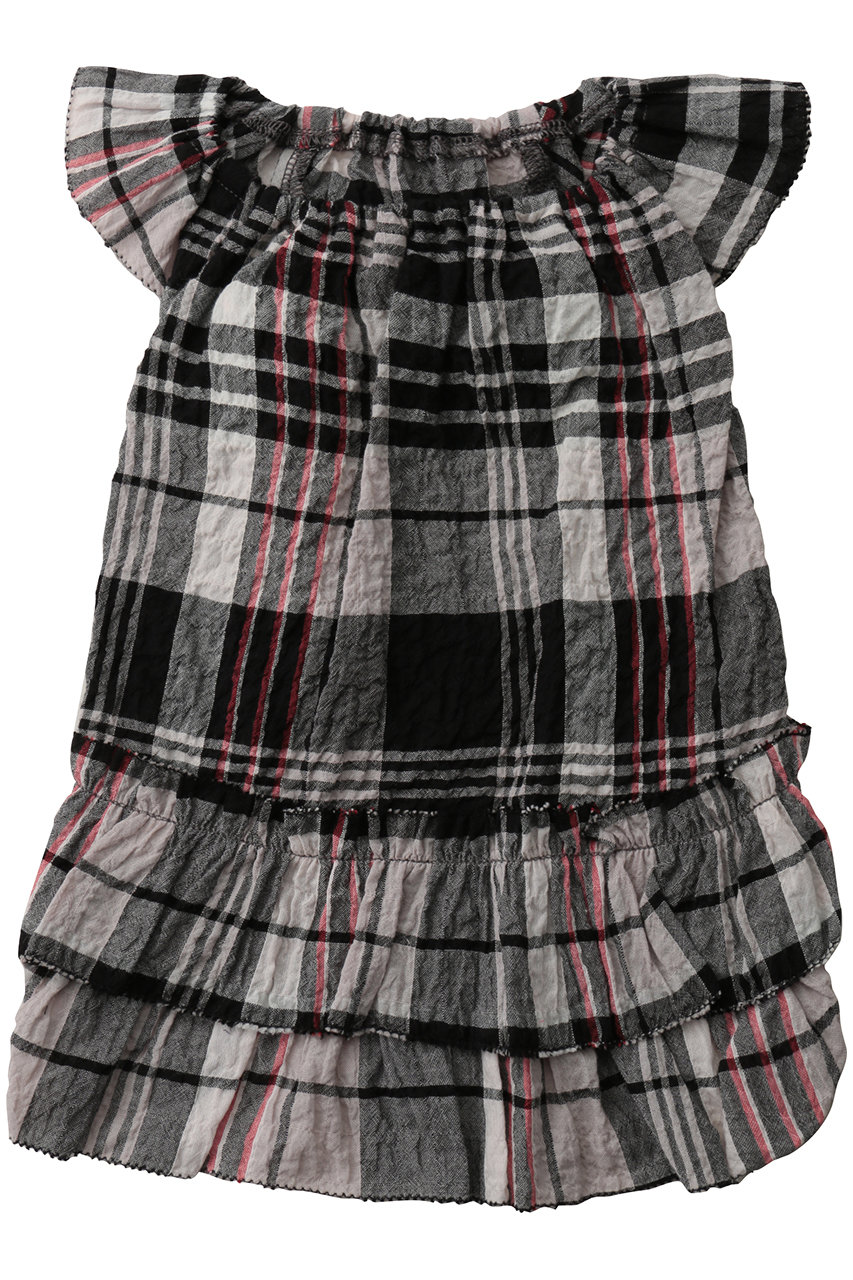 キッドブルー/KID BLUEの26シャーリングチェックドッグウエア(ブラック/KGDW142)