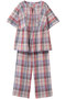 26シャーリングチェックパジャマ キッドブルー/KID BLUE レッド